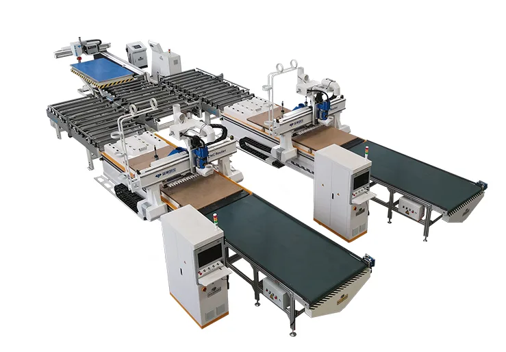 Auto Panel Label Nest-cutting CNC Router Machine Cell