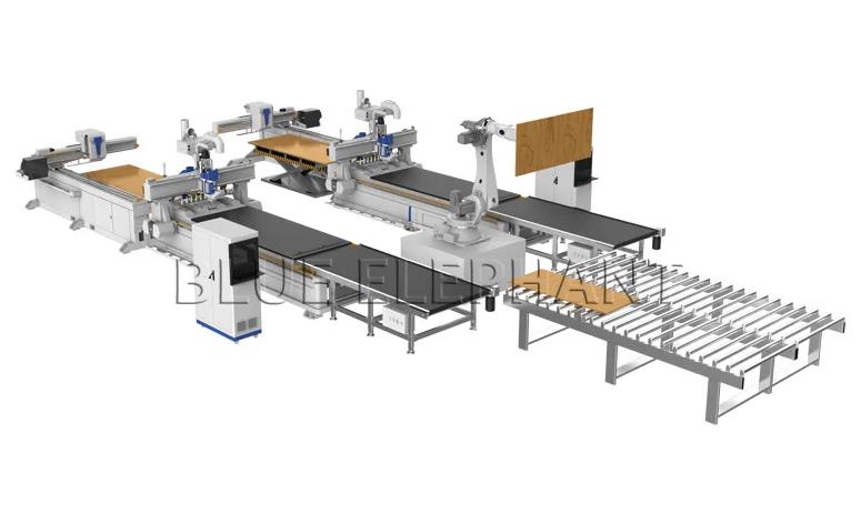  Panel Nesting CNC Cell for Wood Board Cutting