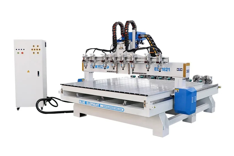 Enrutador CNC de husillo múltiple con torno multirotativo