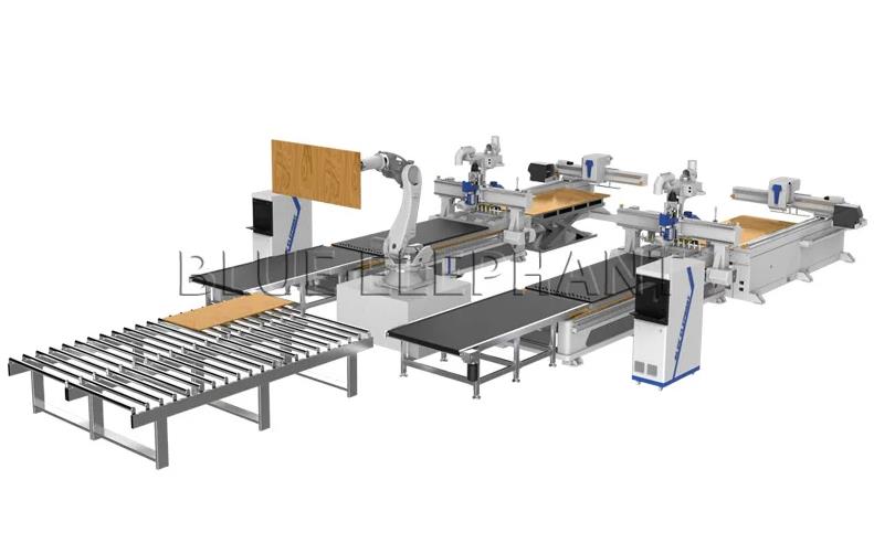  Panel Nesting CNC Cell for Wood Board Cutting